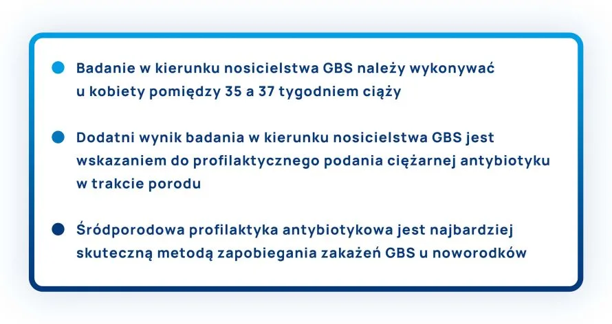 Informacje o GBS w ciąży – ramka